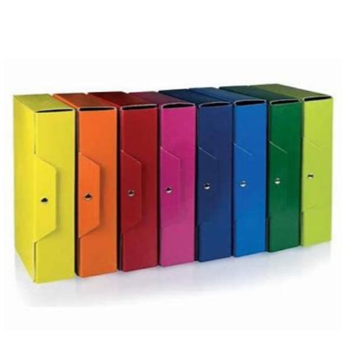 BREFIOCART CARTELLE PORTA PROGETTO IN PRESSPAN CON BOTTONI 250X350 mm DORSO 6 CM COL. GIALLO CONF 5 Pz.